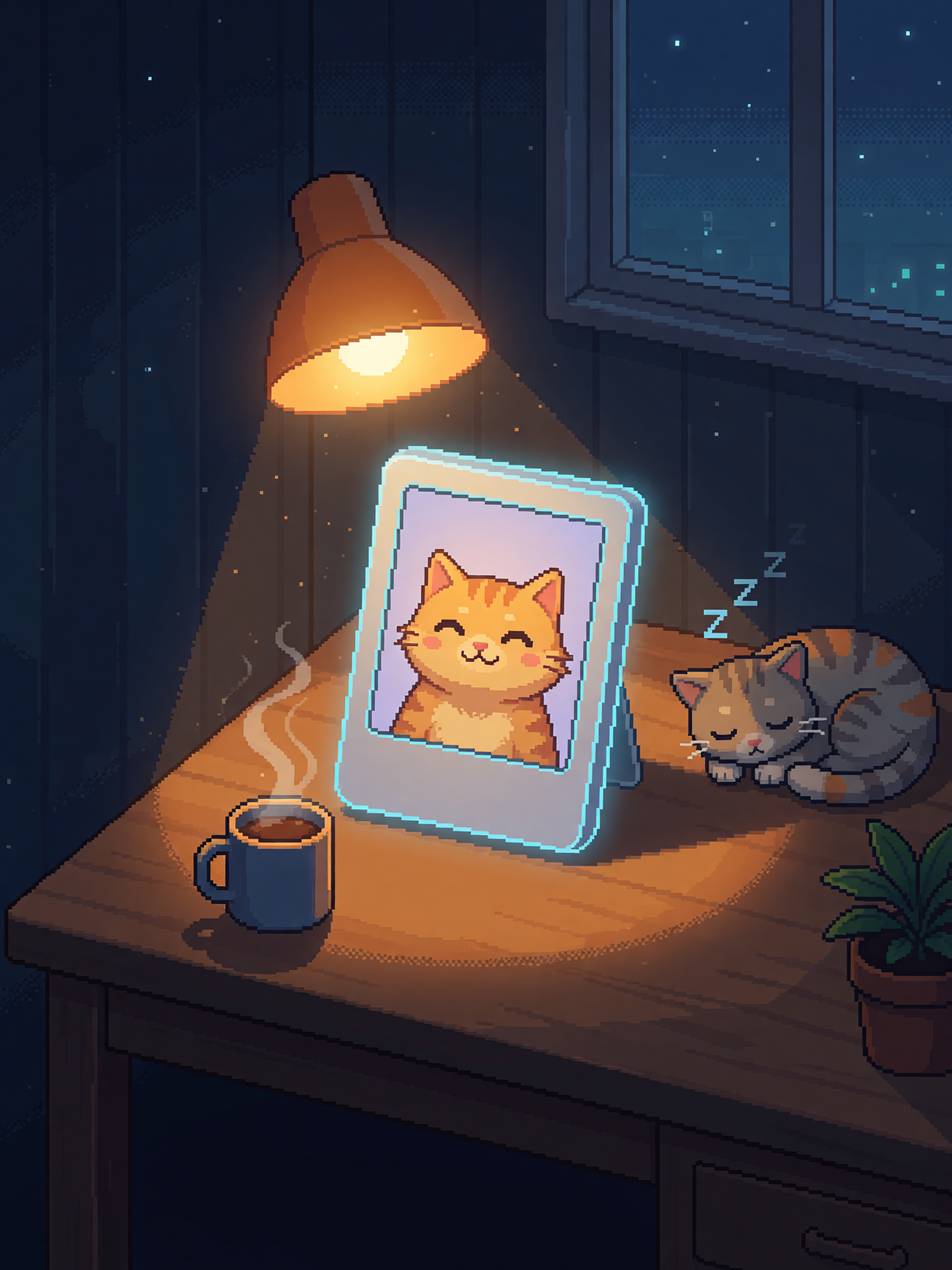 Night desk concept plate